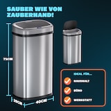 thumbnail of MONZANA® Sensor Mülleimer 58 L Wasserdicht Automatik Eckig Küche Abfalleimer Müllbehälter Edelstahl