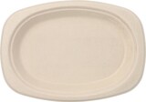 thumbnail of 50 Teller, Zuckerrohr "pure" oval 23 cm x 16 cm x 2 cm natur