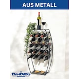 thumbnail of Weinregal Metall Schwarz Stehend 83 cm 96640 Weinständer für 18 Flaschen Dekorativer Weinflaschenhalter in Fass-Optik Flaschenregal mit Ablage