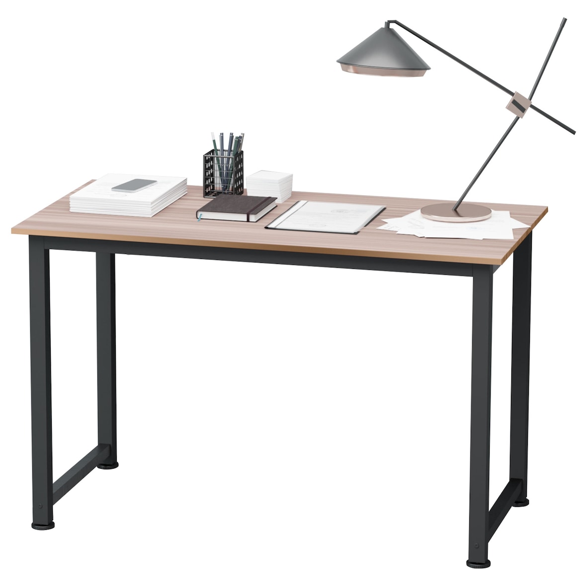 Mesa de Ordenador Escritorio para Hogar Oficina Pies Ajustables 120x60x76cm