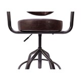 thumbnail of Taburete de bar HWC-H10f, taburete de bar taburete de mostrador taburete giratorio, regulable en altura Aspecto ante industrial ~ vintage marrón