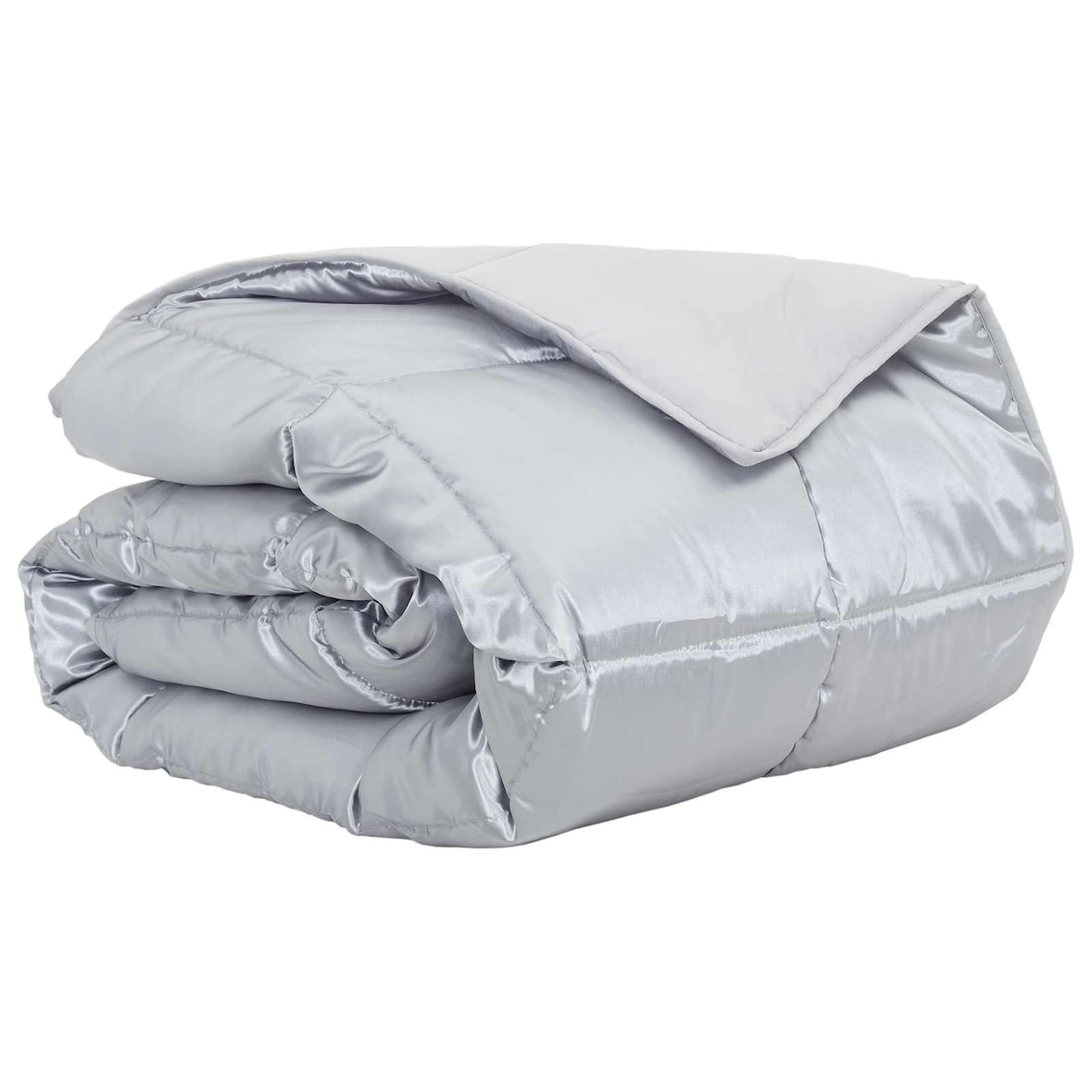 vidaXL Sommerdecke Silber 240 x 200 cm Satin und Mikrofaser
