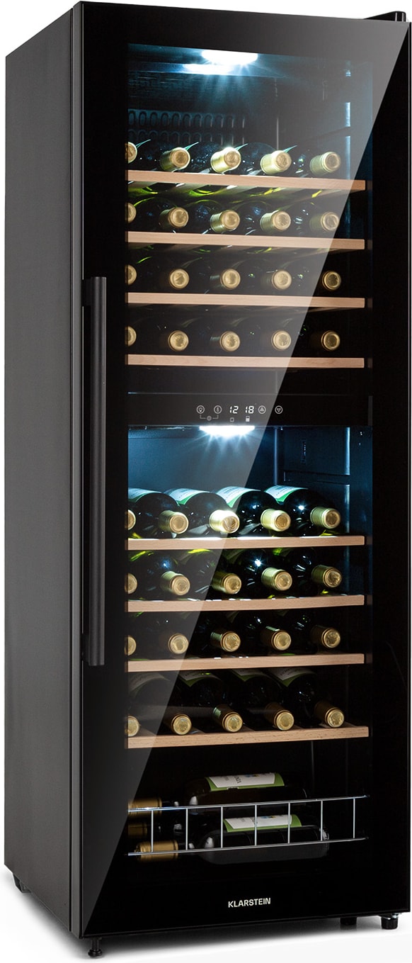 Klarstein Barossa 54 Duo Weinkühlschrank 2 Zonen 148 Ltr 54 Fl Touch-Display Schwarz