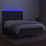 thumbnail of vidaXL Boxspringbett mit Matratze & LED Dunkelgrau 140x200 cm Stoff
