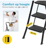thumbnail of BRASQ Huishoudtrap 4-treden Zwart - keukentrap inklapbaar metaal voor Particulier en professioneel gebruik - Trap Ladder - Anti slip