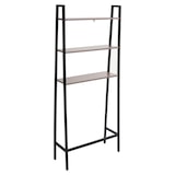 thumbnail of Scaffale da parete 3 ripiani portaoggetti lavatrice bagno HWC-K82 155x64x25cm ferro verniciato legno grigio marrone