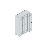 thumbnail of C+P Spind Classic PLUS, Füßen, 4 Abteile, HxBxT 195x120x50cm, Sicherheitsdrehriegel, Hellgrau/Hellgrau von PROREGAL