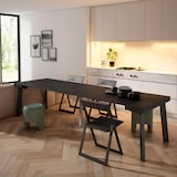 thumbnail of Consolle allungabile, Tavolo consolle allungabile, 302x90x73cm, Per 14 persone, Gambe in legno, Stile moderno, Nero _ 340_49