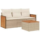thumbnail of vidaXL 4-tlg. Garten-Sofagarnitur mit Kissen Beige Poly Rattan