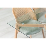 thumbnail of Mesa retangular 140x80 cm com tampo em vidro temperado e pés em metal com efeito madeira,para sala de jantar, cozinha ou escritório – Madeira – Peter