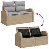thumbnail of vidaXL 11-teiliges Garten Sofa Set mit Kissen Beige Poly Rattan Akazie