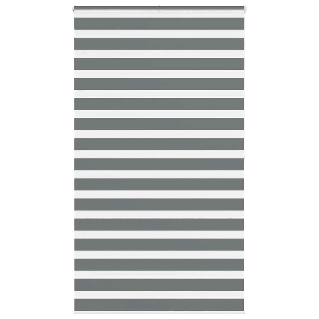 vidaXL Zebra rolgordijn 135x200 cm stofbreedte 130,9 cm donkergrijs