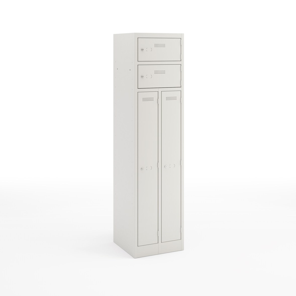 Bisley Primary Lockers, Garderobenkombination, 2 Abteile, 2 zusätzliche Einzelfächer