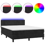 thumbnail of vidaXL Boxspringbett mit Matratze & LED Schwarz 140x190 cm Samt