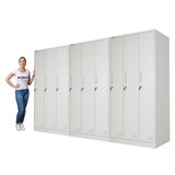 thumbnail of PROREGAL Mega Deal 3x Spind ELEPHANT Metall komplett montiert 3 Abteile 180x90x50cm Kleiderstange & Kleiderhaken Lichtgrau Spindschrank Kleiderschrank