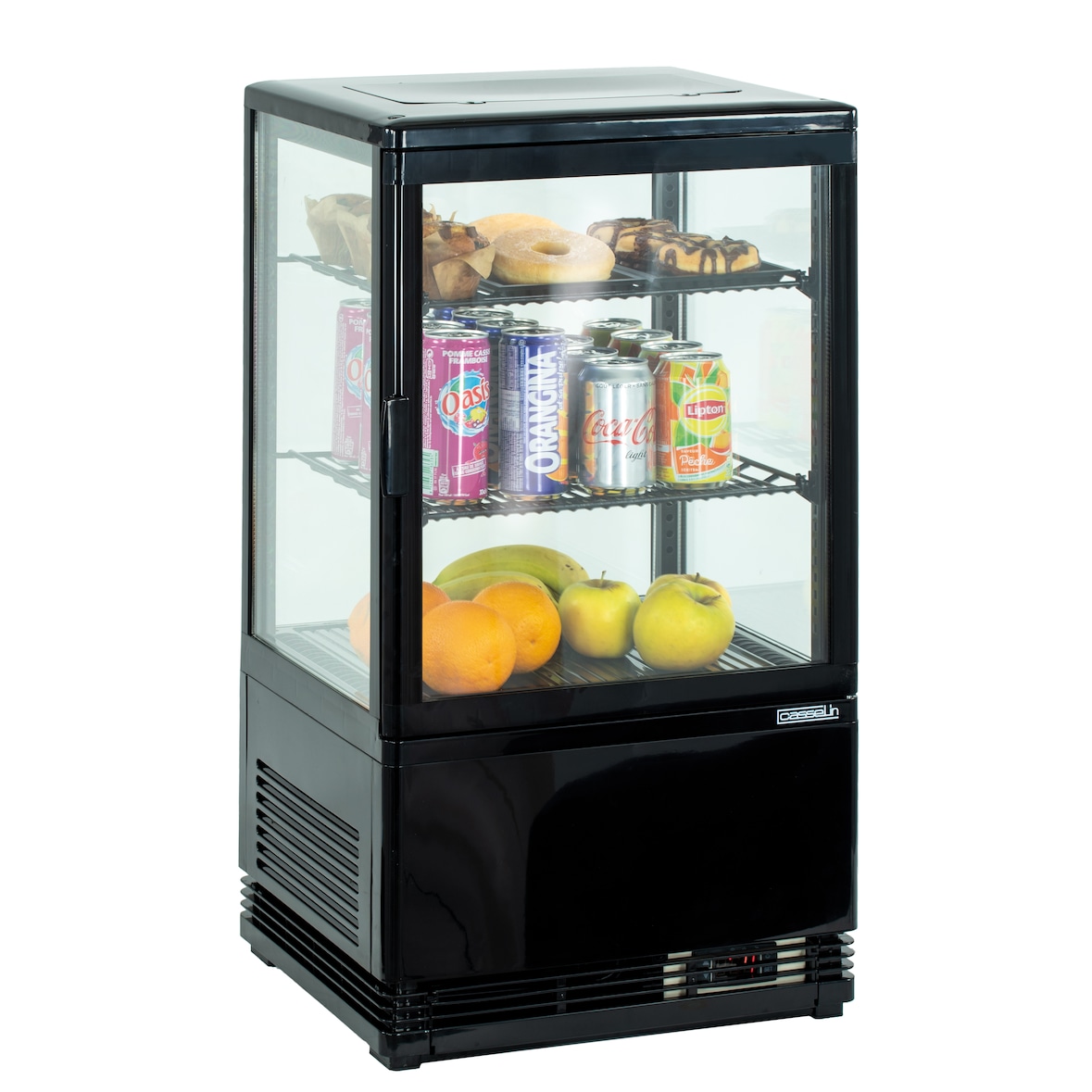 Mini vitrine réfrigérée positive 58L Noire CVR58LN Casselin