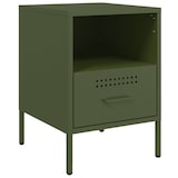 thumbnail of Tables de chevet 2 pcs vert olive 36x39x50,5 cm acier – Modèle Jasmin
