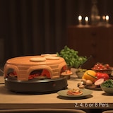 thumbnail of Emerio PO-116124.1  - Pizzarette - 8 Persoons - Pre-bake functie - Handgemaakte terracotta koepel