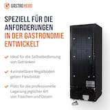 thumbnail of GastroHero Getränkekühlschrank GK-360BB, 360 Liter Kühlraumvolumen, 4 verstellbare Einlegeböden, Innenbeleuchtung, Abschließbar, Schwarz