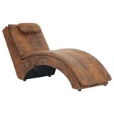 thumbnail of vidaXL Massage Chaiselongue mit Kissen Braun Wildleder-Optik