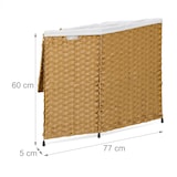thumbnail of Relaxdays Wäschekorb mit Deckel, Rattan-Optik, Wäschesack 90 l, HBT: 60x46x34 cm, Wäschebehälter geflochten, braun/beige
