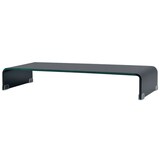 thumbnail of Helloshop26 - Meuble télé buffet tv télévision design pratique support pour moniteur 80  cm verre noir 2502015
