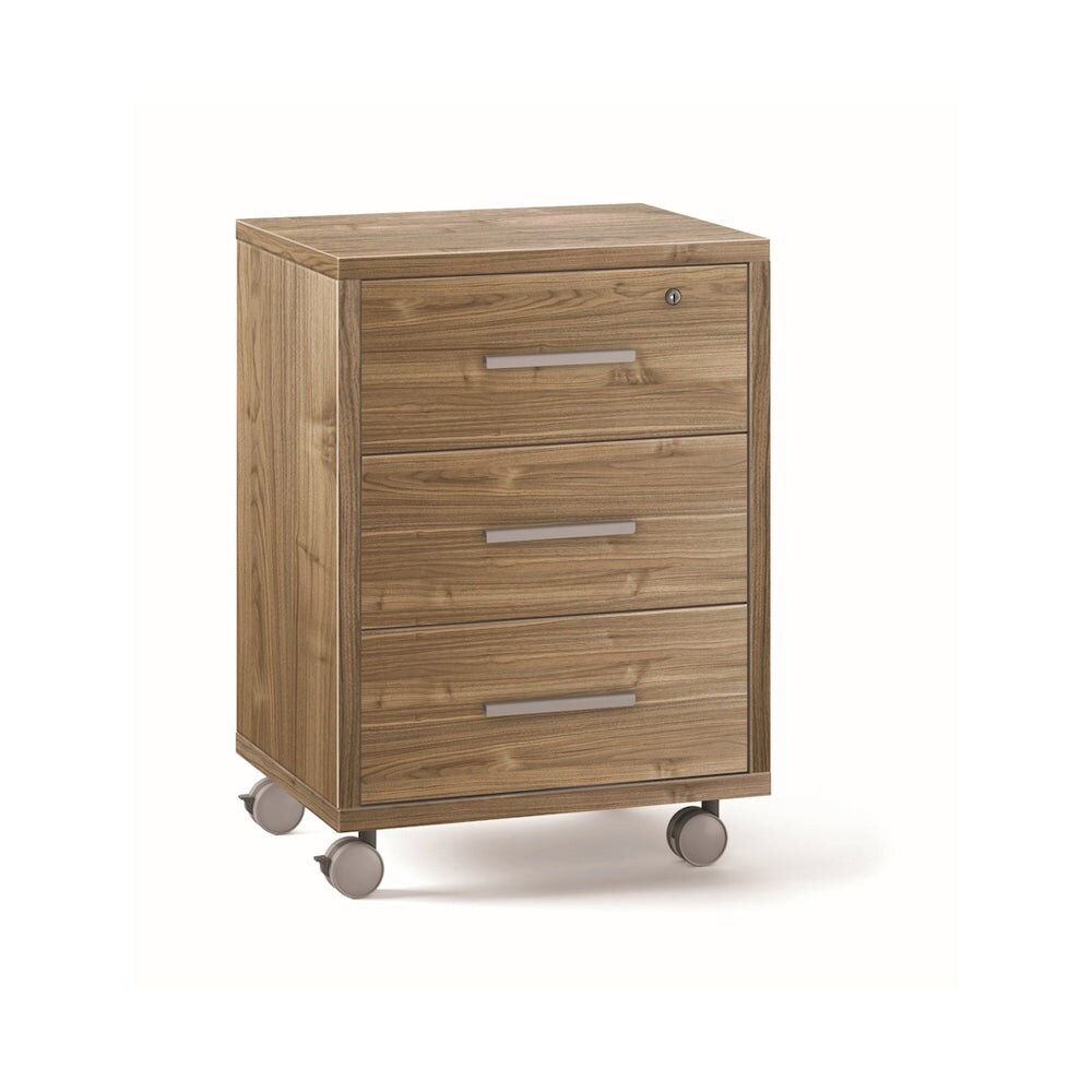 SARMOG MOBILE 3 CASSETTI SU RUOTE L51 P41 H71 in truciolare nobilitato color noce stelvio