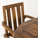 thumbnail of Conjunto de exterior. Mesa redonda extensível de 120/180 cm e 4 poltronas empilháveis de madeira de teca de grau A