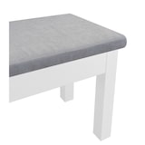 thumbnail of Sitzbank Küchenbank Kiefer weiß massiv Holzbank Polsterbank 120x40, grau 90.71-39WP21