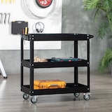 thumbnail of DURHAND carro de herramientas con ruedas carro de taller de acero con 3 estantes de almacenamiento y asa lateral carga 150 kg 83x35,3x76 cm
