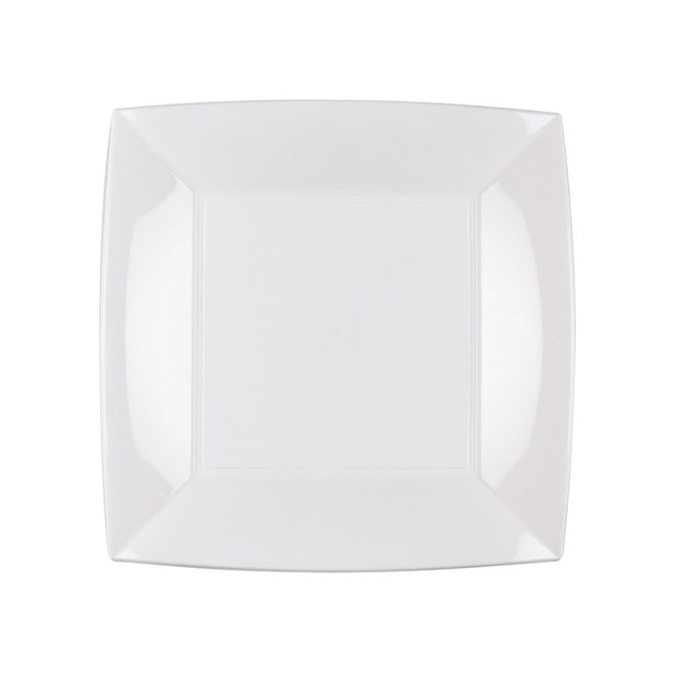 MONOUSO - Prato Resistente Reutilizável PP Raso Branco "Nice" 23cm (15 Uds)