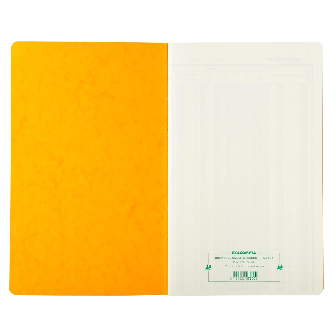 Exacompta - Réf. 7500E - 1 Piqûre 32x19,5cm Journal de caisse ou banque 5 débits - 5 crédits 31 lignes 80 pages - Couleurs aléatoires