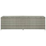 thumbnail of Helloshop26 - Cassetta portaoggetti per mobili da giardino in resina intrecciata 200 x 50 x 60 cm grigio 02_0013122