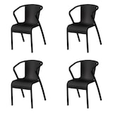 thumbnail of KG KITGARDEN - Pack de 4 Sillas LUSA Apilables con Reposabrazos para Jardín, 75x50x56cm, Negro