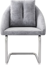thumbnail of Esszimmerstuhl 2er Set Samt Grau 82x59x65 cm mit Drehfunktion Kissen Metallgestell ergonomisch modern für Wohn und Essbereich