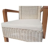 thumbnail of Esszimmer Stuhl mit Armlehnen Rattanstuhl weiß Perth Korbstuhl Rattan Sessel nachhaltig : mit Sitzkissen