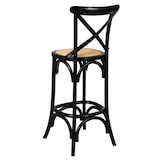 thumbnail of Aubry Gaspard - Tabouret de bar en bouleau laqué et rotin - 47 x 49 x 113 #H siège 73