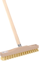 thumbnail of Universal Wischer-Schrubber 28cm Breit gelbe Borsten mit Holzstiel 120cm Lang Rheinischer Wischer Stiel Haushaltsschrubber