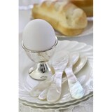 thumbnail of 4er-Set Eierlöffel Perlmutt (runde Enden, Länge 11 cm), Handarbeit, Naturprodukt, Ei- & Kaviarlöffel