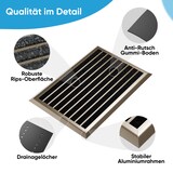 thumbnail of Fußmatte Außen Schmutzfangmatte für Draußen - 55 x 90 cm goldenem Aluminiumrand Wetterfester Fußabstreifer Outdoor Fußmatte