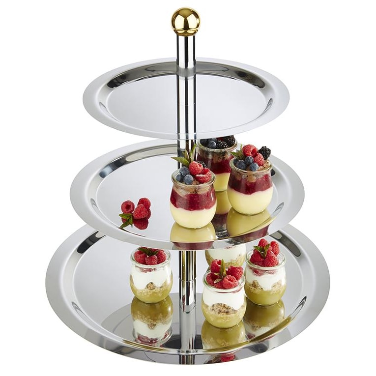 APS 33248 Etagère, 3-etage -FINESSE- Ø 48/38/32 cm, H: 50 cm
