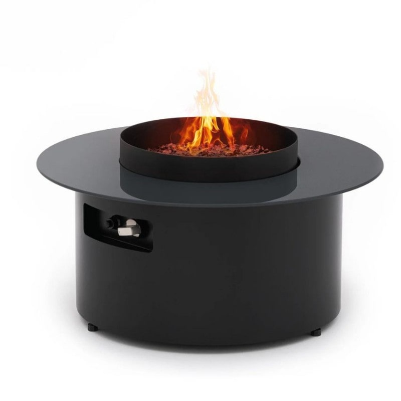 Fogão a gás de exterior Dot Planika sobre mesa redonda com tampa protetora e 2 cartuchos de gás 450 g Dot Planika