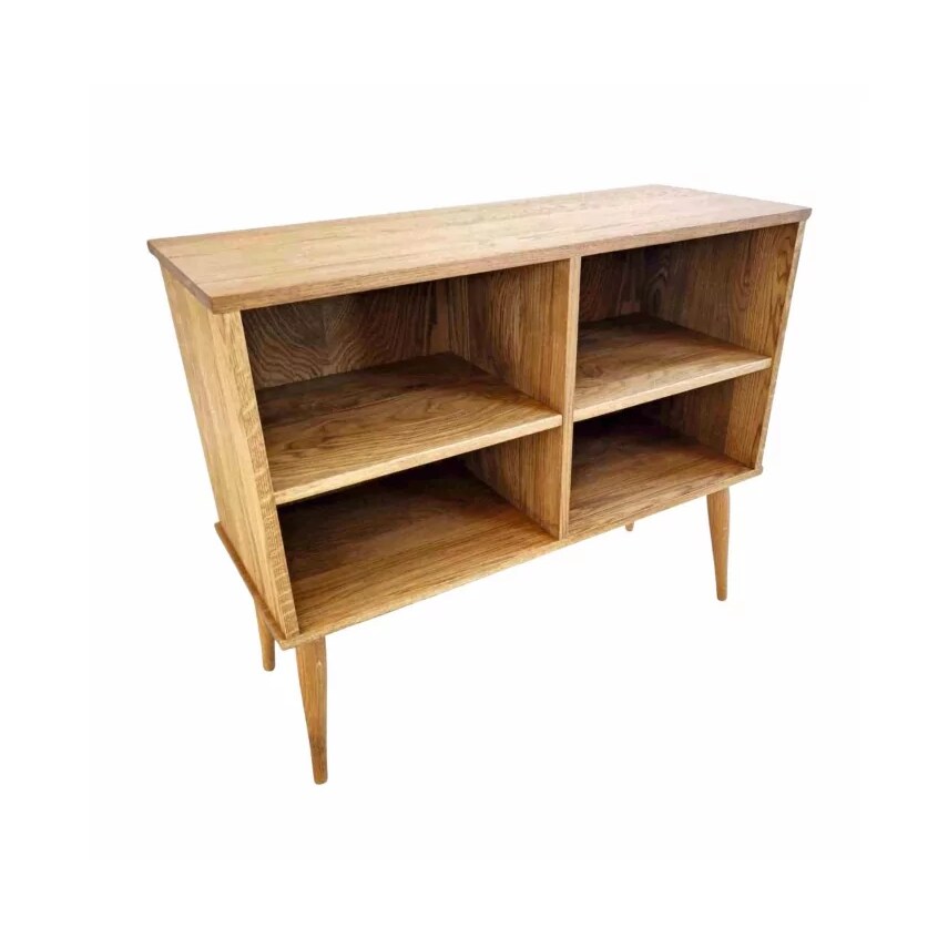 Ocrea | Eiche Bücherregal Kommode | Anrichte mit Regalen | 90 x 35 x 77