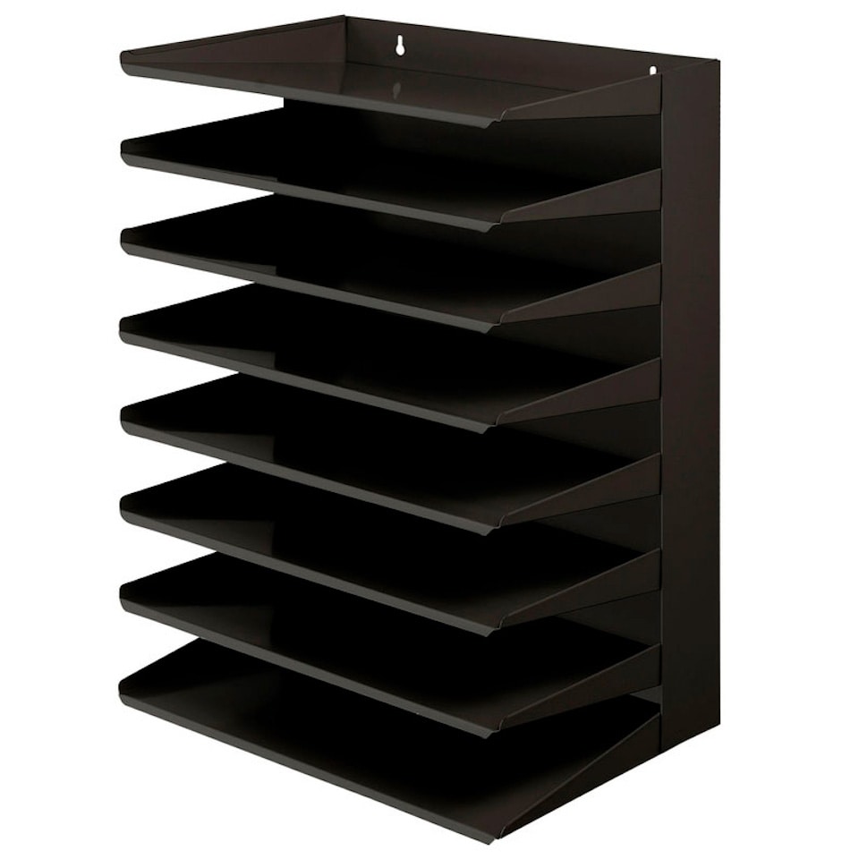PROREGAL Sortierregal aus Metall mit 8 Fächern | HxBxT 50x38x25cm | Bis DIN A4-Format | Schwarz