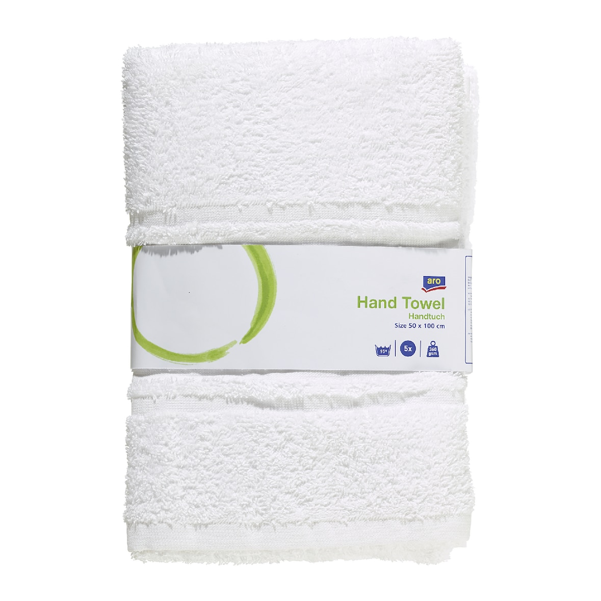 aro Toalhas, algodão, 50 x 100 cm, branco, 5 unidades