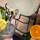 thumbnail of Intirilife Getränkespender 4 Liter aus Glas mit Zapfhahn und Gestell - 17 x 41.5 cm Wasserspender Saftspender