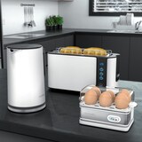 thumbnail of Arendo Eierkocher 6-fach, 400 W, Edelstahl, Warmhaltefunktion, Härtegrad einstellbar, für 6 Eier, weiß