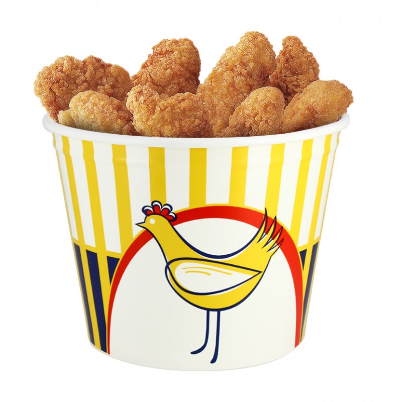 240 pezzi. Cubetti di pollo fritto con coperchio, disegno giallo (4500cc) Ref GDP178.66