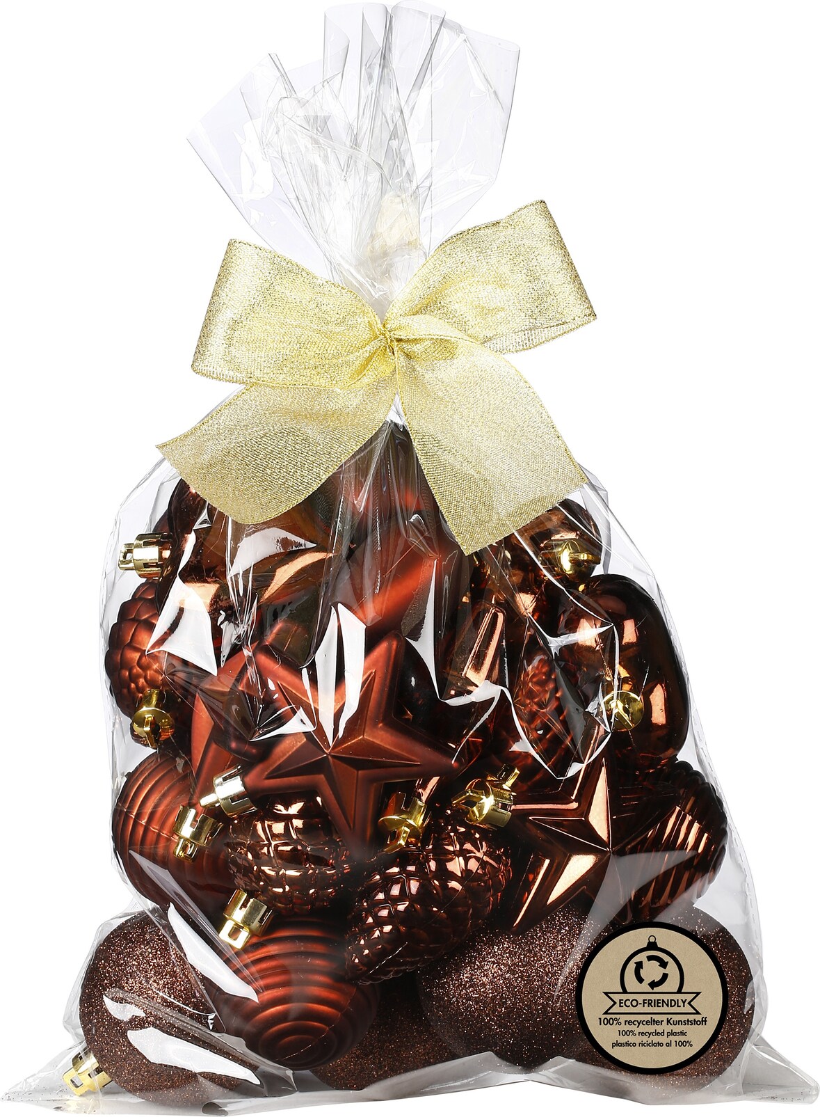 30 Weihnachtskugeln 5-7cm Kunststoff Sterne Zapfen Herzen Mix Christbaumkugeln
