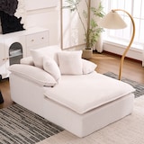 thumbnail of Ergonomischer Sessel 177x122x92 cm aus Cordstoff in Weiß – Komfortables Entspannen, modernes Design, keine Montage erforderlich